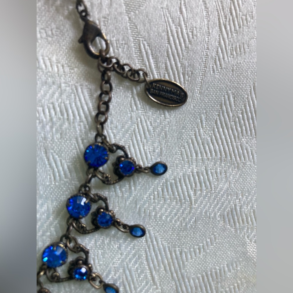 KENNY MA San Francisco Blue Sapphire Crystal Collar Necklace - Picture 8 of 11